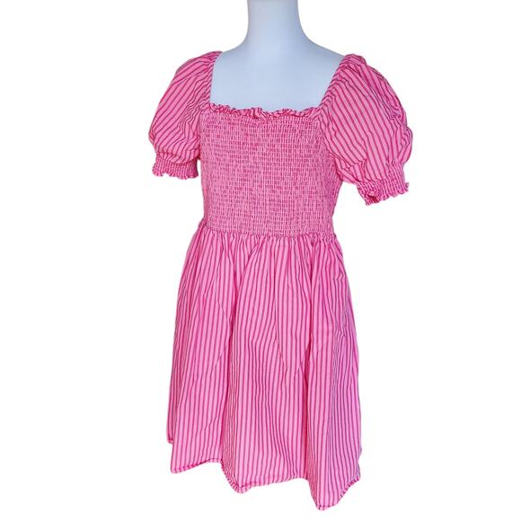 Draper James Pink Stripe Cam Smocked Dress Cotton Women’s Plus Size 1X - Picture 7 of 14